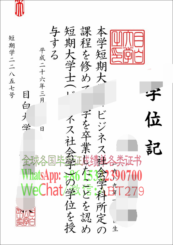 目白大学学位记原版 目白大学学位记原版