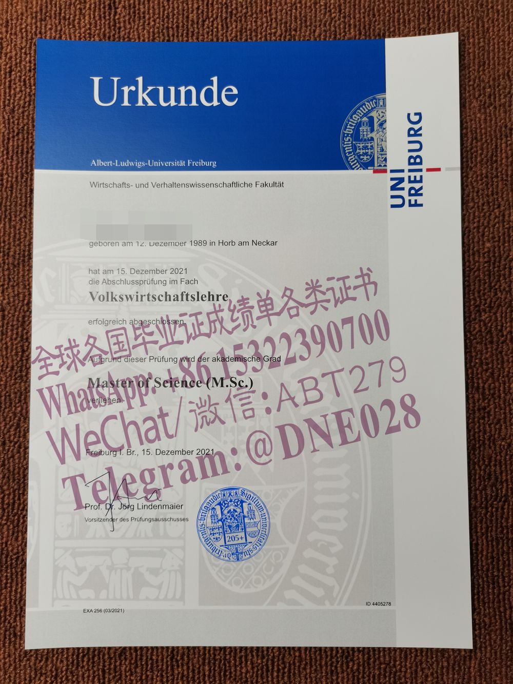 办理购买德国弗莱堡阿尔伯特·路德维希大学毕业证成绩单 办理购买德国弗莱堡阿尔伯特·路德维希大学毕业证成绩单