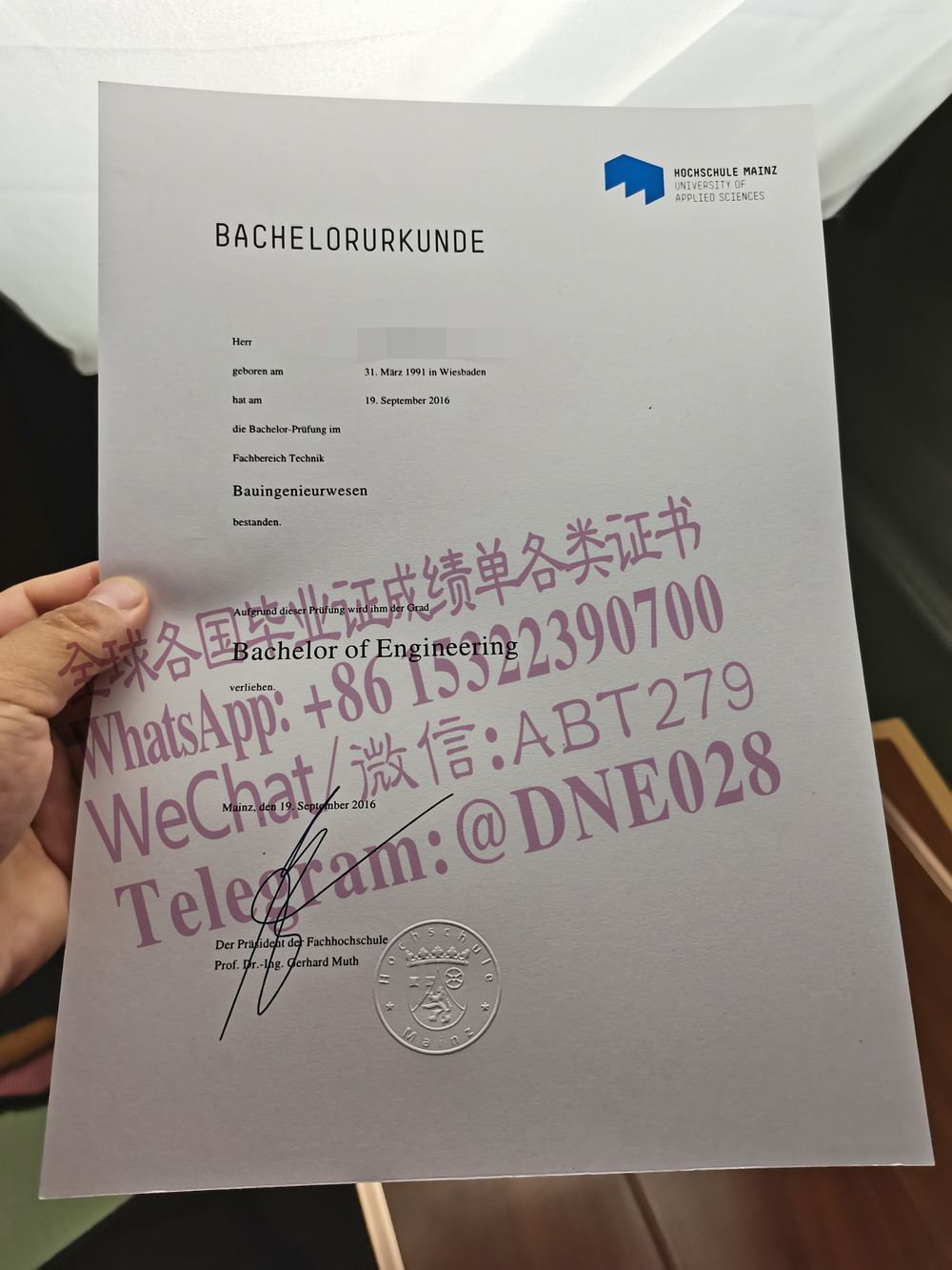 办理购买德国莱茵兰美因茨应用技术大学毕业证成绩单 办理购买德国莱茵兰美因茨应用技术大学毕业证成绩单